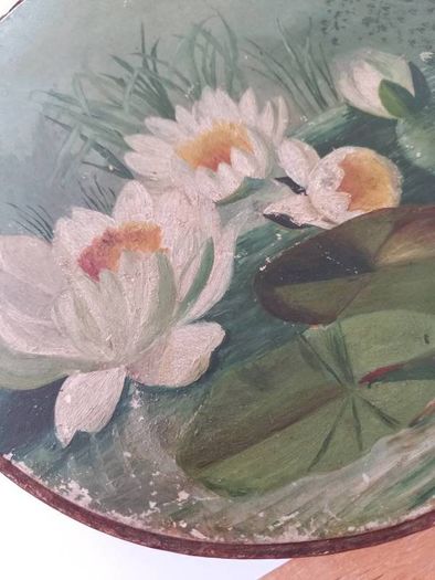 Antique Hand Painted Wall Art Object