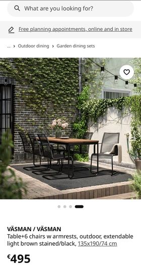IKEA Vasman garden dining set