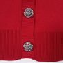 Dunnes Red Knit Button-Up Cardigan Silver Floral Buttons 16UK/44EU Image 4