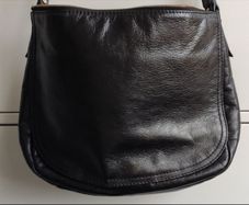 M&S Collection Black Leather Shoulder Bag Real Leather