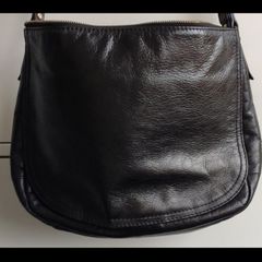 M&S Collection Black Leather Shoulder Bag Real Leather