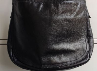 M&S Collection Black Leather Shoulder Bag Real Leather