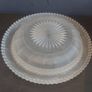 Beautiful Vintage Pressed Glass Cake Stand or Fruit Bowl in Frosted Un-Coloured Glass Image 3