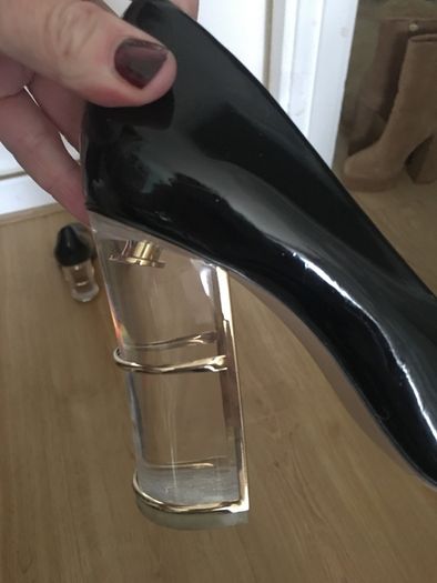 Zara leather patent courts. In good condition