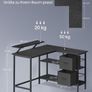 L-shaped desk with monitor stand and shelf Image 5
