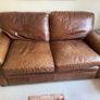 2 x Brown Leather 2-Seater Sofas Image 8