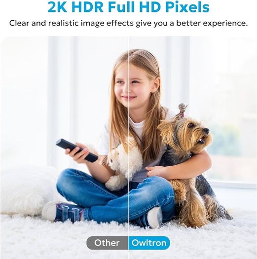 2K Indoor Camera,Owltron Home Security Camera for Baby & Elder, Pet Camera with Motion Detection, Night Vision, 2-Way Talk WiFi Camera, Baby Monitor Works with APP & Alexa- 2 Pack
