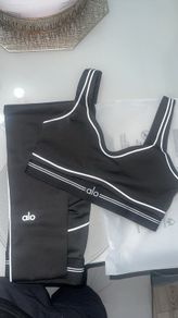 womens black and white Alo set