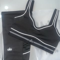 womens black and white Alo set