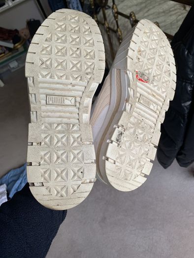 Puma Mayze platform trainer in white and oatmeal size 42 ( uk 8)