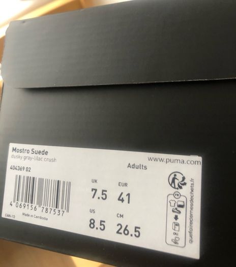Puma Mostro Suede Dusky Gray Lilac Crush UK 7.5 EU 41 BNIB