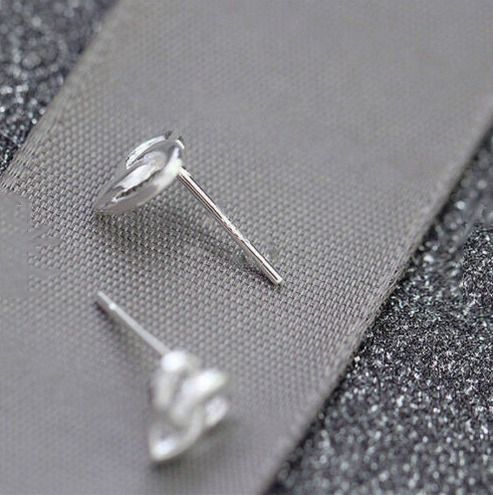Silver Heart Shaped Earrings Stamped 925