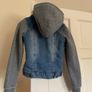 Boys Denim jacket x 2 - fleece inside jacket & hood with grey sweater sleeves Image 4