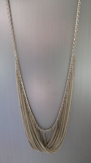 Vintage Disco Era 925 Sterling Silver Bib Necklace 27,4g  L-18"