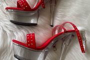 Red Platform Stiletto Sandals / Heels
