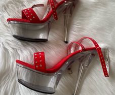 Red Platform Stiletto Sandals / Heels