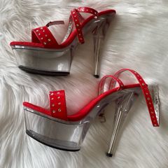 Red Platform Stiletto Sandals / Heels