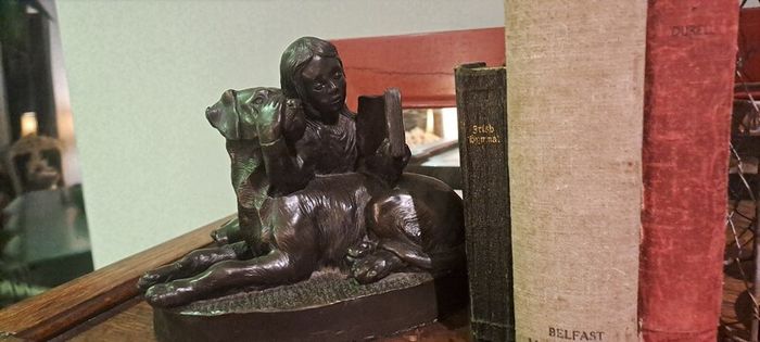 Genesis Bronze Dogs Statues X 2