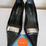 Gorgeous Karen Millen Ladies Womens Black Leather High Hill Shoes Size 37.5 Image 8