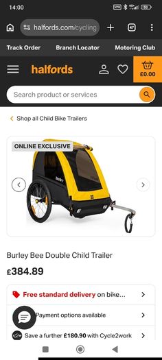 Burley Bee double bike trailer