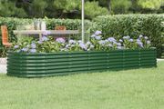 Garden Raised Bed Galvanised Steel 296x80x36 cm Green