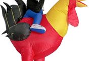 Inflatable Rooster Costume Fancy Dress Inflatable Costumes for Halloween Cosplay Air Blow Up Costumes Giant Suit T-Rex Rider Costume for Christmas Birthday Wedding Easter Party (FREE SHIPPING)