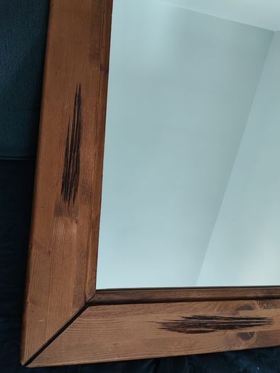 Wooden mirror for hall or living room
