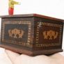 Vintage WOOD JAPANESE Cigarette Dispenser 4" x3,4" H-2,4" Image 6