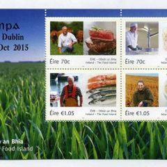 2015 Ireland Stampa Members Souvenir Ireland The Food Island Commemorative Stamp Miniature Sheet Overprinted for Stampa Mint Never Hinged (MNH)