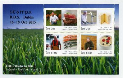 2015 Ireland Stampa Members Souvenir Ireland The Food Island Commemorative Stamp Miniature Sheet Overprinted for Stampa Mint Never Hinged (MNH)