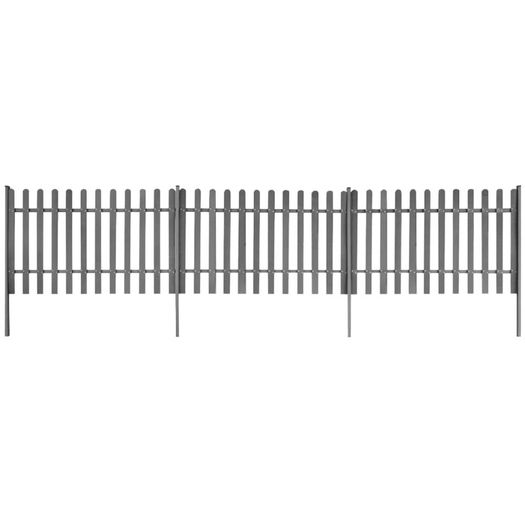 Picket Fence with Posts 3 pcs WPC 600x120 cm