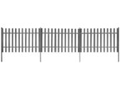 Picket Fence with Posts 3 pcs WPC 600x120 cm