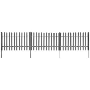 Picket Fence with Posts 3 pcs WPC 600x120 cm