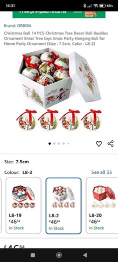 Christmas tree decorations  Bouble Box x 14 Bauble