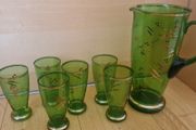 Vintage 1950s Mid Century Modern Atomic Glass Lemonade Set