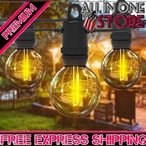 37FT Led Outdoor Garden String Lights, Waterproof Safety Voltage Festoon Lights with 15 pcs Shatterproof LED Globe Bulb Lights for Christmas Wedding Party Backyard Patio Cafe (FREE SHIPPING)