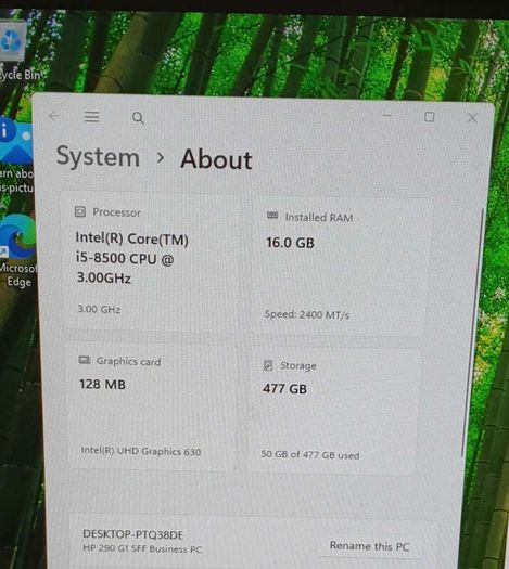 Hp 290 G1 Sff Business Pc | Core I5-8500 | 16gb Ram | 512gb Nvme Ssd