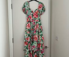 Savida Floral Tiered Maxi Dress With Puff Sleeves - EUR 38 / Small (S)