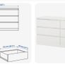 IKEA Malm Chest of 6 Drawers - 160 X 78 CMs - with White Glass Top Image 7