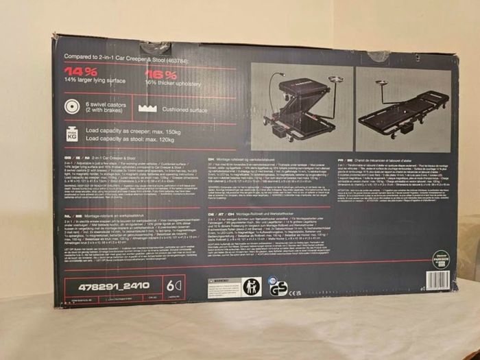 parkside 2 in 1 car Creeper & stool brand new