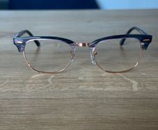 Ray Ban clubmaster Blue & Rose Gold