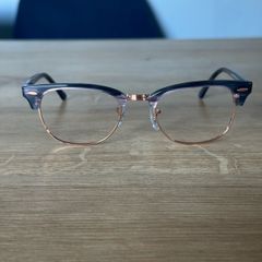 Ray Ban clubmaster Blue & Rose Gold