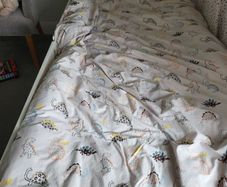 single ikea bed with bed rails