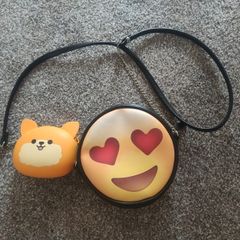 Emoji Bag & Silicone Dog Purse Bundle
