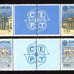 1990 Ireland Europa: Post Office Building Stamps Gutter Pairs Mint Never Hinged (MNH).