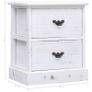 Bedside Cabinets 2 pcs White 38x28x45 cm Paulownia Wood Image 9