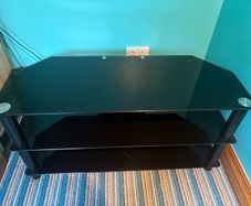 Black Glass TV Stand
