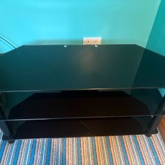 Black Glass TV Stand