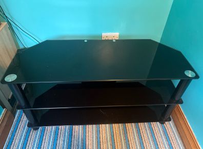 Black Glass TV Stand