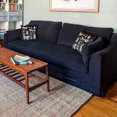 Ikea Farlov 3-Seater Sofa with Custom Black Cotton Covers
